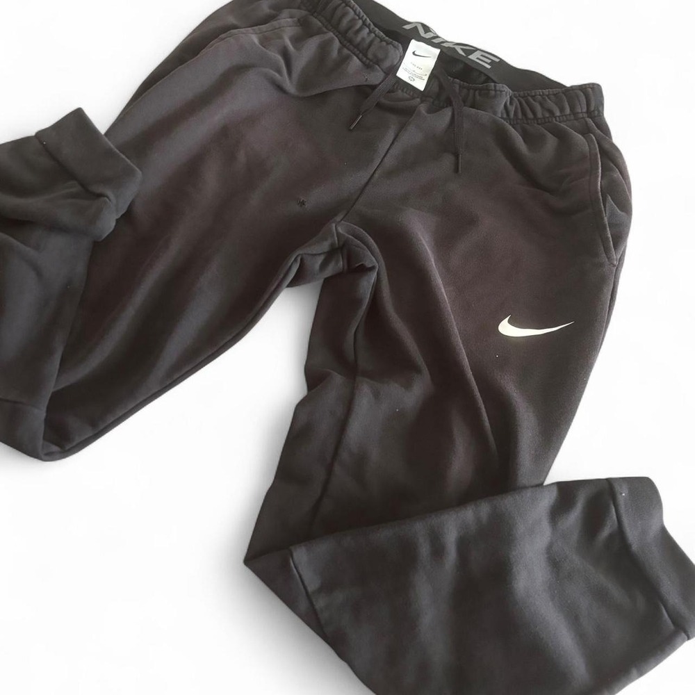Nike Dri-FIT Black Sweatpants Men's Large Logo Waistband Joggers
